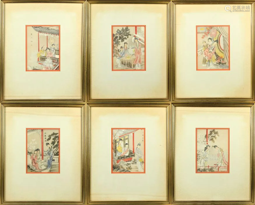 (6) Chinese Set of Prints of Beauties