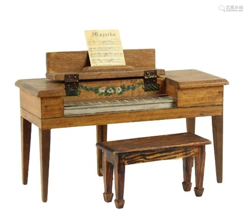 Doll House Piano Forte w/ Music and Bench