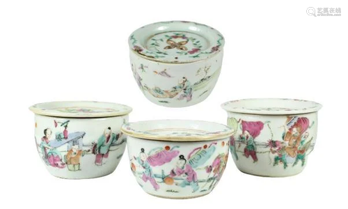 (4) Chinese Famille Rose Porcelain Cricket Boxes