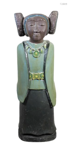 Southwestern Wooden Female Figure