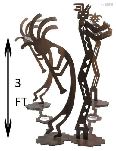 (2) Kokopelli Iron Blanket Racks