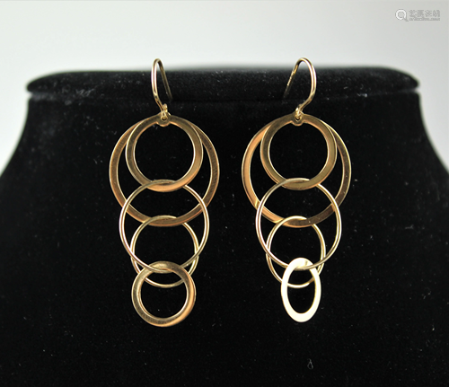 14k Yellow Gold Dangle Earrings