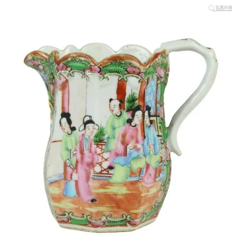 19th C Chinese Rose Medallion Creamer