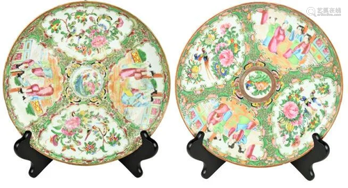 Pair of Rose Medallion Plates