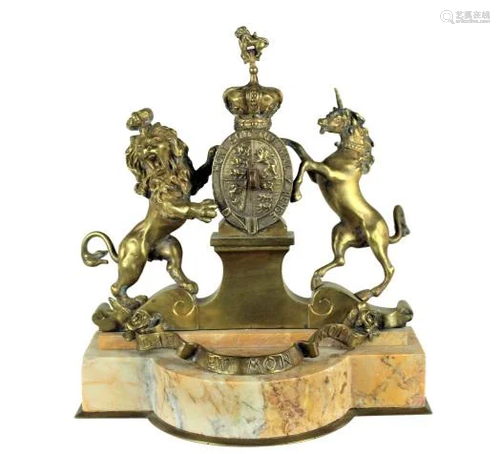 Important English Bronze & Marble Watch Holder