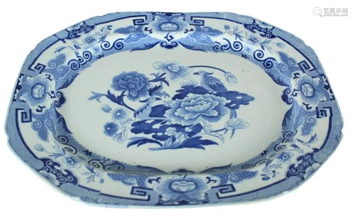 Chinese Style Blue & White Porcelain Platter