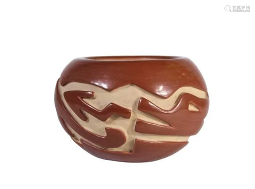 Native American Santa Clara Redware Bowl