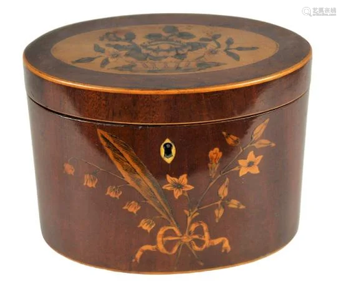 Period English Oval Regency Tea Caddy