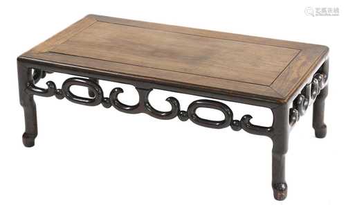 A Chinese hardwood low table,