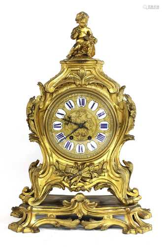 A French ormolu mantel clock,