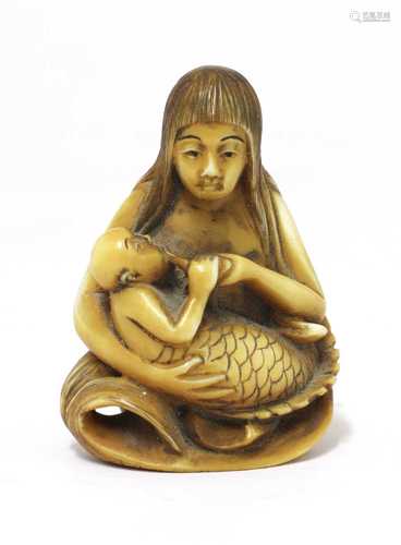 A Japanese ivory netsuke,