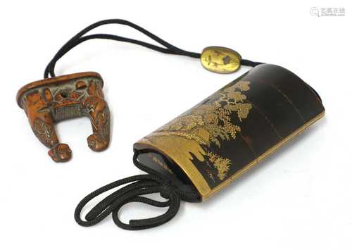 A Japanese Meiji period lacquer five-case inro,