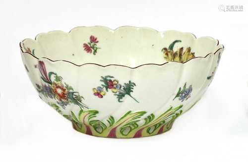 A Chelsea red anchor period lobed bowl,