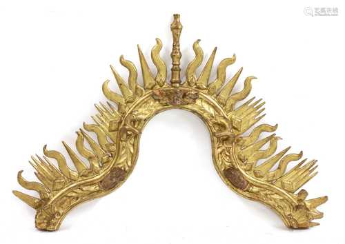 A Continental giltwood surmount,