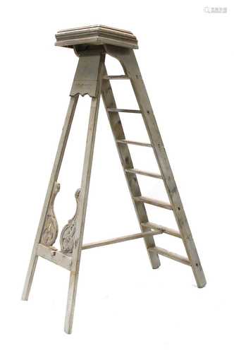 A French-style painted studio stepladder,