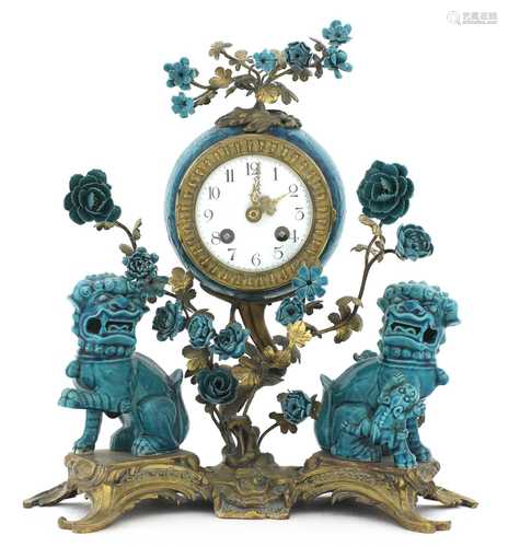 A French ormolu table clock,