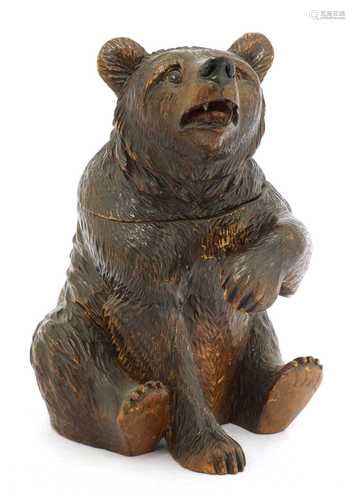 A Black Forest seated bear,