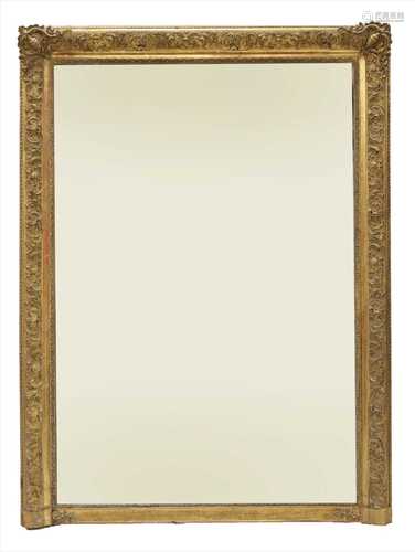 A Victorian and later gilt-framed overmantel mirror,