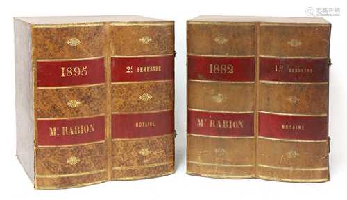 A pair of book boxes,