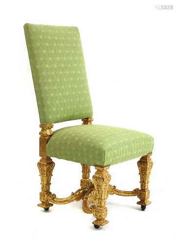 A French carved giltwood single chair,