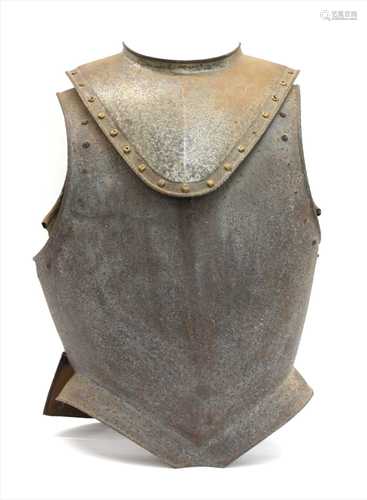 A steel breastplate,