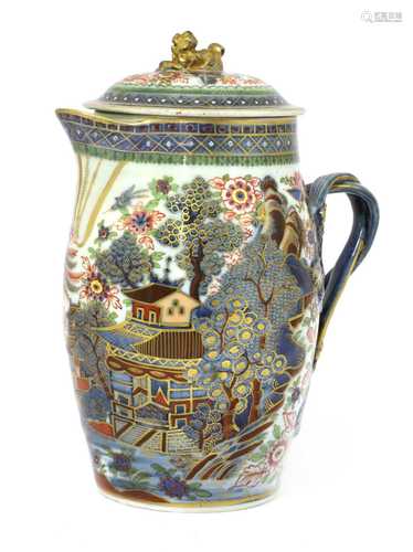 A Chinese porcelain clobbered pitcher,