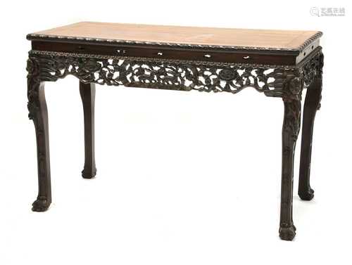 A Chinese rosewood centre table,