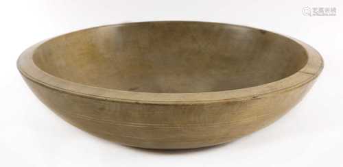 A turned sycamore dairy bowl,
