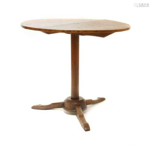 A Continental fruitwood pedestal table,