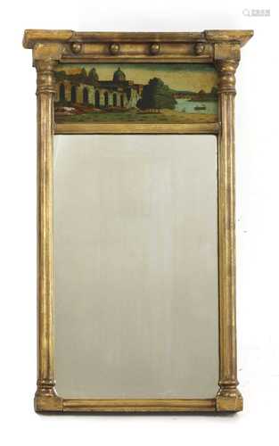 A small Regency-style giltwood pier mirror,