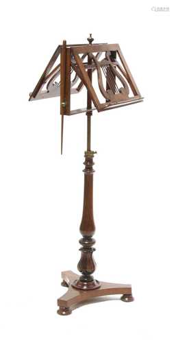 A Regency mahogany duet music stand,