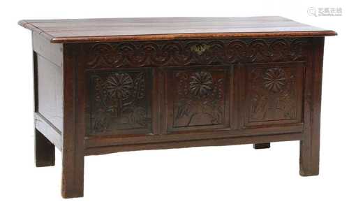 An oak coffer,