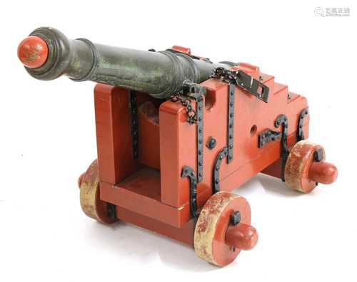 A bronze deck or salute signal cannon,