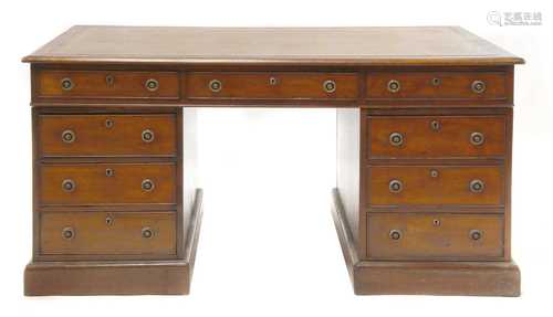 A Regency mahogany partners' desk,