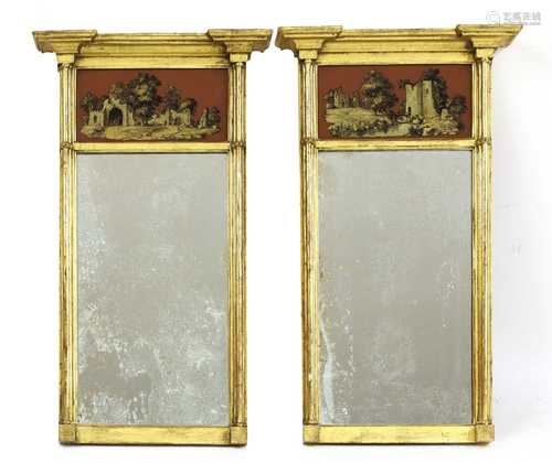 A pair of George III-style pier glasses,