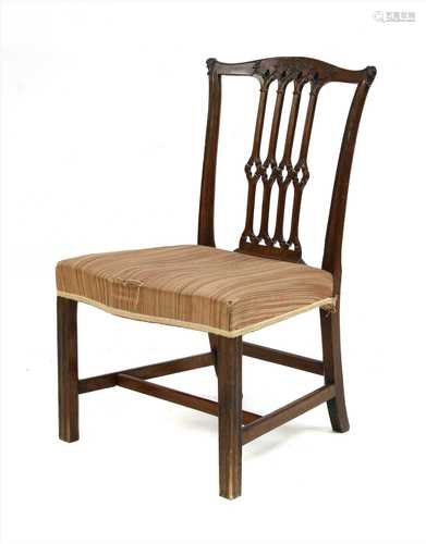 A Chippendale period mahogany single chair,