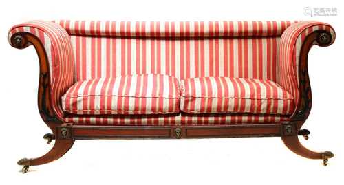 A Regency mahogany settee,