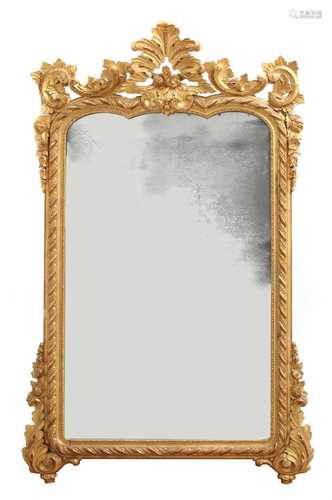 A large giltwood pier mirror,