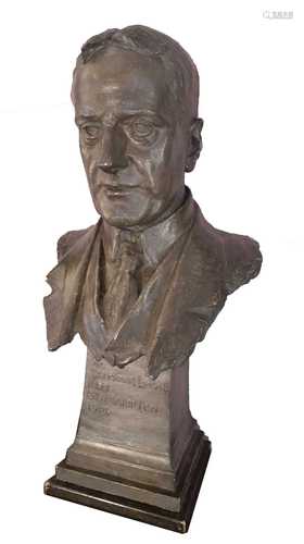 A plaster bust of Seymour Lucas,