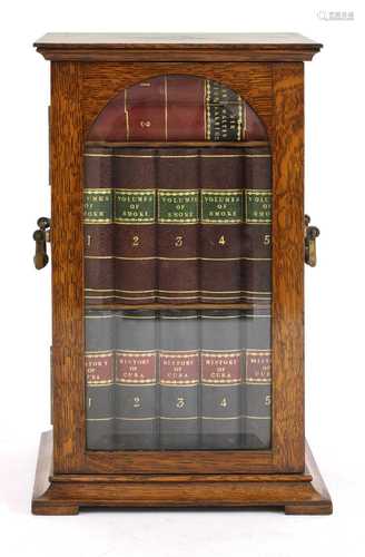 A Victorian oak novelty table/smoker's cabinet,