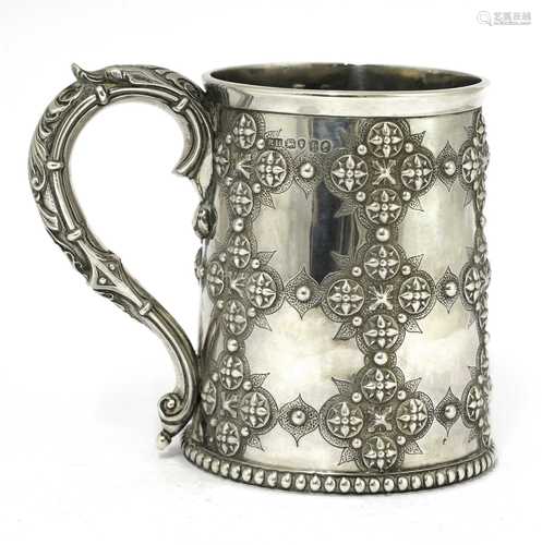 A Victorian silver mug,