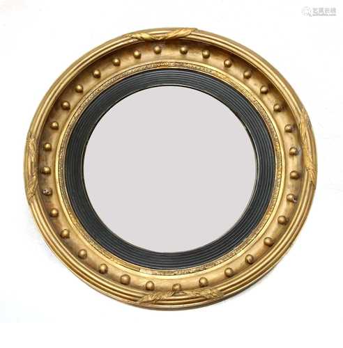 A Regency gilt convex mirror,