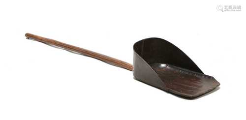 A beech and tin malt shovel,