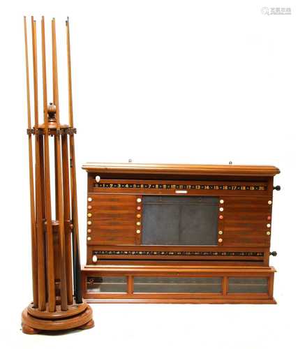 An Edwardian snooker scoreboard by Thurston & Co. Ltd.,