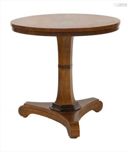 A George IV burr elm and specimen wood centre table,