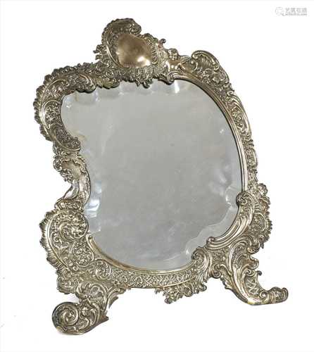 A Victorian silver easel back mirror,