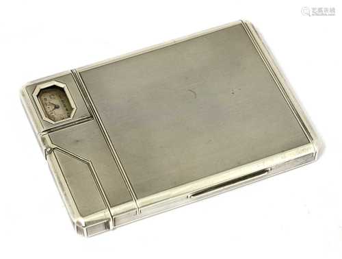 A rare silver combination cigarette case