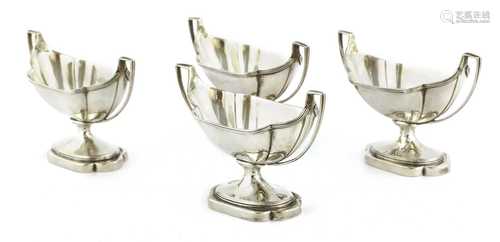 A set of four George III silver salts