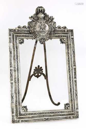 A French First Empire white metal photograph frame,