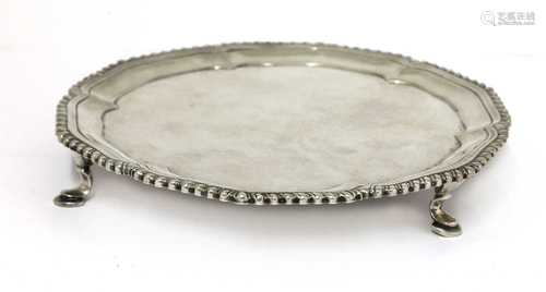 A George III silver waiter,